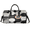 Beige, variant on Striped Gym Bag for Women Men, Travel Duffle Bag Lightweight Waterproof Carry on Weekender Overnight Tote for Dance Cheer Sport, Retro Vintage Black and White