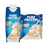 Pure Protein Shake, Vanilla Milkshake, 30g Protein, Gluten Free, 11 fl oz, 4 Pk
