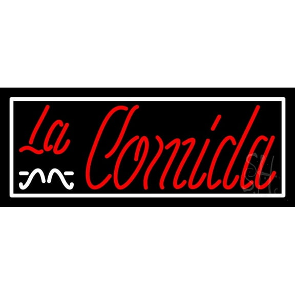 La Comida LED Neon Sign 10 x 24 - inches, Clear Edge Cut Acrylic Backing, with Dimmer - Bright and Premium built indoor LED Neon Sign for restaurant window and interior decor.