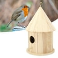thumbnail image 4 of Casa de pájaros de madera para exteriores, casa de pájaros redonda de madera, jaula de pájaros redonda de madera, jaula de pájaros colgante, salida de alta intensidad, 4 of 12