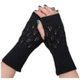 thumbnail image 1 of AWZXDE Womens Gloves Winter Solid Color Knitted Soft Fingerless Warm Mitten Keep Arm, 1 of 4