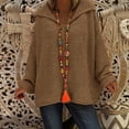 thumbnail image 2 of ManxiVoo Womens Casual Knitted Pullover Top with Hood Comfortable Loose Fit Sweater for Everyday Fall Fashion 2025 XXL Size Brown, 2 of 5