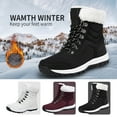 thumbnail image 4 of Oyedens Women's Winter Boots Lined Warm Anti Slip Ski Snow Boots Mid Calf Skiing Combat Boots, 4 of 5