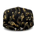 thumbnail image 3 of FUIALDOLG Glittery Musical Notes Pattern Polyester Beret Hat with Lightweight, Adjustable All-Match Flat Cap for Outdoor Picnic Walking, 3 of 4