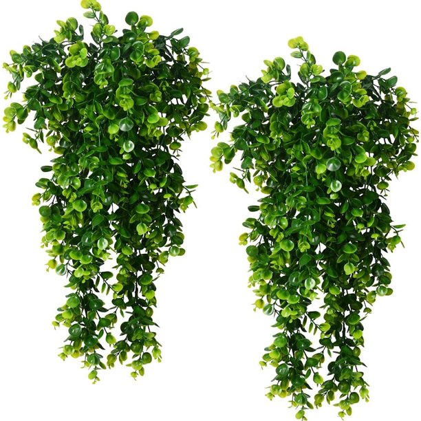 2pcs Artificial Hanging Plants Fake Ivy Vine Fake Ivy Leaves for Wall