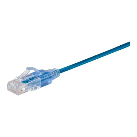 UPC: 0889028083437 | Monoprice SlimRun – Patch cable – RJ-45 (M) to RJ-45 (M) – 20 ft – 0.1 in – UTP – CAT 6a – molded  snagless  stranded – blue (pack of 5)