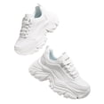 thumbnail image 4 of LUCKY STEP Chunky Sneakers for Women Fashion Platform White Leather Casual Dad Shoes,White, 4 of 5