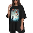 thumbnail image 4 of Plus Size Shirt for Women Black Tops for Women Short Sleeves Shirt for Women Valentine's Day T Shirt Crewneck Shirt for Women XL, 4 of 5