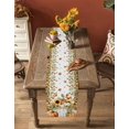 thumbnail image 5 of Orange Pumpkins Fall Table Runner 48 Inches, Sunflower Thanksgiving Botanical Pastoral Bed Runner Dresser Scarves Tabletop for Indoor Outdoor Parties/Ceremony/Banquet, 13" x 48", 5 of 8