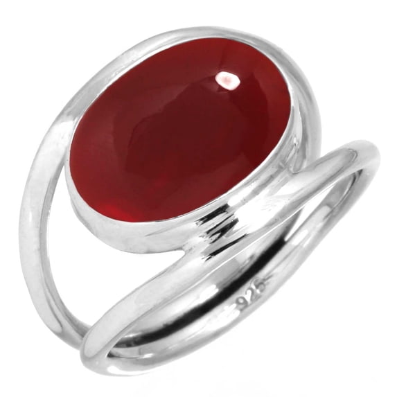 925 Silver Ring For Women - Girls Red Garnet Quartz Stone Silver Ring Size 7.5 January Birthstone Elegant Silver Ring Size 7.5 Gift For Women On Engagement 925 Silver Jewelry With Gemstone