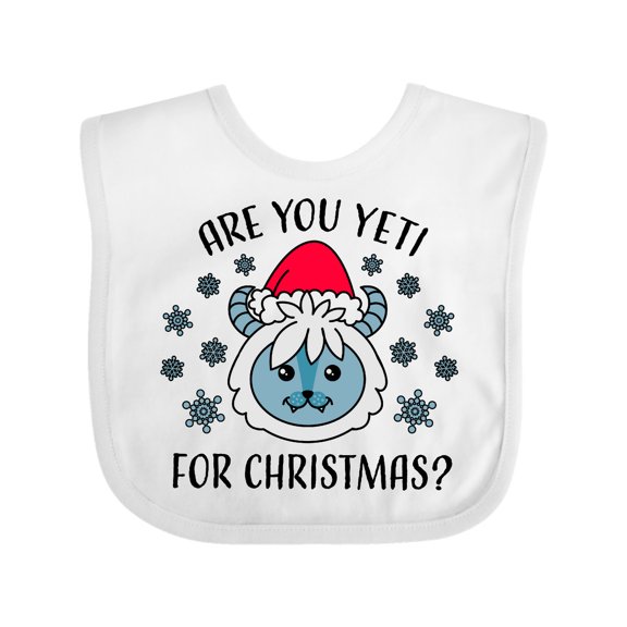 Inktastic Are You Yeti for Christmas with Yeti and Snowflakes Adult Boys or Girls Baby Bib