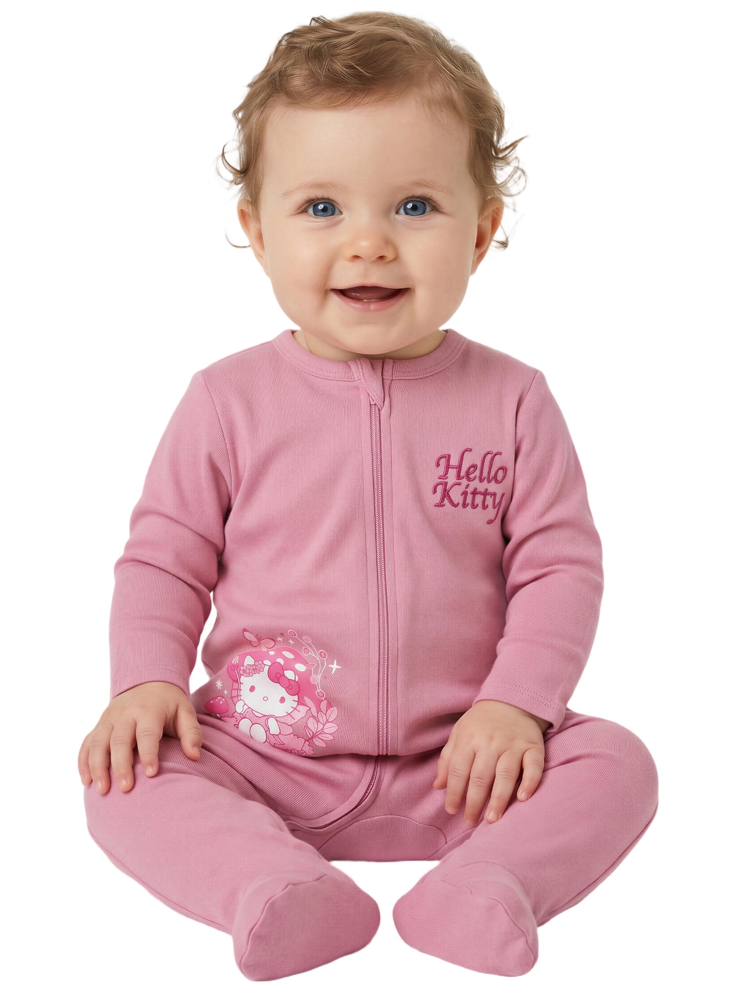 Hello Kitty Baby Girls 3 Pack Sleep n’ Play Coverall, Sizes Newborn-9M