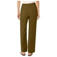 thumbnail image 4 of Women's Solid Color Casual Pants With Drawstring Waist And Pleated Linen Blend Trousers Sweatpants Tan Dress Pants for Women Straight Pants for Women Womens Casual Pants for Summer Womens Sweatpants, 4 of 5