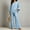 Light Blue, variant on Morttic Women's Contrast Collar 3/4 Sleeve Pencil Dress – Slim Bodycon Midi Dress, Elegant Office Business Outfit Dark Blue,S