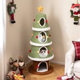 thumbnail image 4 of Costway 61"Large Christmas Cat Tree with 4 Condos, Sisal Carpet, Dangling Ball, Spring Toy, 4 of 10