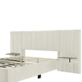 thumbnail image 6 of Full Size Platform Bed with Big Headboard, Velvet Upholstered Bed Frame with Wood Slat Support for Boys Girls AdultsBedroom Furniture, No Box Spring Needed, Easy Assembly, Beige, 6 of 9