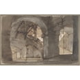 thumbnail image 3 of Domenico Fossati 24x17 Black Modern Framed Museum Art Print Titled - A Dungeon with High Vaults and a Staircase at Right. (1743-84), 3 of 5