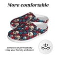 thumbnail image 6 of Rateoe Skull red flower blue Print Women's Men's Cotton Knit Slippers Lightweight Memory Foam Indoor House Shoes with Anti-Skid Sole-44/45, 6 of 7