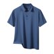 thumbnail image 1 of Camisa Elvqul para Caballero Polo Casual Manga Corta Liso Azul con Solapa, 1 of 7