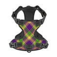 thumbnail image 4 of Lsque Mardi Gras Plaid Dog Harness, No-Pull Pet Harness with 2 Leash Clips, Adjustable Soft Padded Dog Vest with Easy Control Handle for Large Dogs-Small, 4 of 9