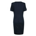 thumbnail image 6 of Women's V Neck Short Sleeve Twist Knot T-shirt Dress Cold Shoulder Cutout Casual Loose Dresses, 6 of 7