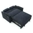 thumbnail image 3 of Modern 2 Seats Velvet Pull Out Sofa Bed Loveseat, Convertible Sleeper Couch Love Seat With USB Ports and Storage Pocket For Living Room Bedroom Apartment, 3 of 15
