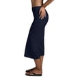 thumbnail image 3 of RUTAYY Women's Pants Casual High Waist Workout Straight Wide Leg Solid Color Stretchy Yoga Running Gym Capri Bottoms Beach Vacation Trousers, 3 of 8