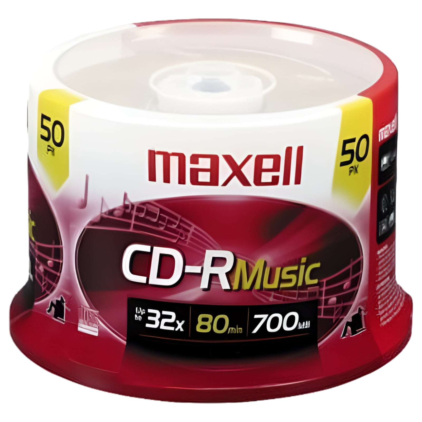 Maxell 80-Minute Music CD-Rs, Recordable, Blank 50-Ct Spindle for