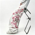 thumbnail image 5 of Mrmall Men White Baggy Jeans Cherry Blossom Embroidered Ripped Wide‑Leg Denim Pants Designer Look Jeans Men, 5 of 6