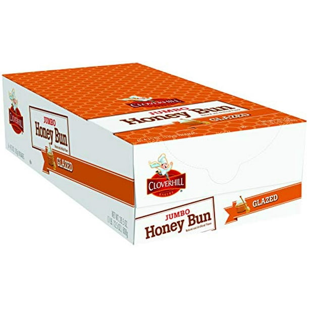 Cloverhill Jumbo Honeybuns, Glazed, Individually Packaged, Pack of 6