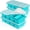 Aqua blue 4-pack, variant on Silicone Freezer Tray with Lid - 1 Cup Silicone Food Freezer Tray - Large Ice Cube Freezer Molds - Soup, Sauce, leftovers, Homemade Meal Prep Freezing Kitchen Storage Containers - Aqua - 2-Pack