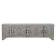 thumbnail image 2 of Taran Designs Isabella 6-door Carved Solid Wood TV Stand in Gray, 2 of 7