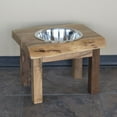 thumbnail image 2 of AmeriHome Acacia Wood Live Edge Single Bowl Pet Feeder Stand, 2 of 4