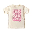 thumbnail image 4 of Girly Big Sis Finally Shirt for Toddlers & Kids Pink Retro Heart Big Sister Sibling Tee for Girls Natural Shirt 12 Months, 4 of 5