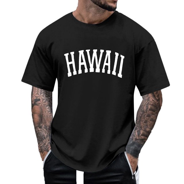 BOBOGOJP T-Shirt Homme Col Rond Manches Courtes Pull-Over (Noir,3TG)