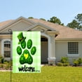 thumbnail image 2 of AmhNF St Patrick's Day Paw Print Garden Flag With Leprechaun Hat And Clover Welcome Sign For Home Outdoor Garden Yard Decor 12x18 inch, 2 of 5