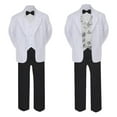 thumbnail image 2 of 6pc Baby Toddler Boy Teen Formal Black & White Suit Set Satin Vest Sm-20, 2 of 3