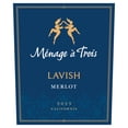 thumbnail image 5 of Menage a Trois Lavish Merlot California Red Wine, 750 ml Glass Bottle, 13.8% ABV, 5 of 7
