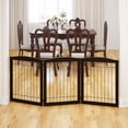 thumbnail image 3 of 72” Extra Wide Dog Gate for The House, Doorway, Stairs, Freestanding Foldable Wire Pet Gate, Pet Puppy Safety Fence,30" Height (Espresso, 3 Panels), 3 of 5