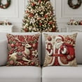 thumbnail image 3 of Yucurem Christmas Cushion Covers Set of 4, Christmas Tree Snowman Reindeer Santa Decorative Pillowcase for Home Sofa Living Room Couch Bed, 3 of 10