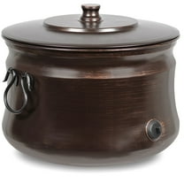 BirdRock Home Decorative Water Hose Pot with Lid - Distressed Bronze - 100 ft Hose