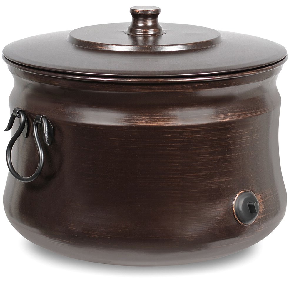 BIRDROCK HOME Decorative Water Hose Holder Pot with Lid Distressed