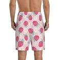 thumbnail image 3 of Kdxio Floral Strawberr Print Mens Sleep Shorts Bottoms Soft Comfy Pajama Wear Pants with Drawstring Pockets, 3 of 7