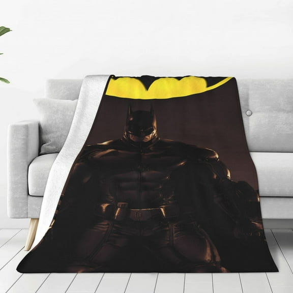 Batman Blanket Cozy Warm Flannel Throw Blanket for Living Room Bedroom Bed Sofa Car, All Seasons Fleece Blankets Gifts for Kids Teens Adults 40"x30"