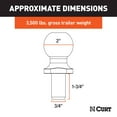 thumbnail image 2 of CURT 40003 Chrome Trailer Hitch Ball, 3,500 lbs, 2-Inch Diameter, 3/4 x 1-3/4-Inch Shank , Universal Fit, 2 of 6
