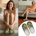thumbnail image 5 of Chaqlin Classic Flowers Hummingbird Travel Slippers Soft Plush Fuzzy Comfy Non Slip Indoor Outdoor House Shoes Warm Cozy Memory Foam Sole Lightweight For Women, 5 of 6