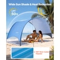 thumbnail image 2 of VEVOR Beach Tent Sun Shelter for 4 Person, UPF 50+ Protection, Portable Sun Shade Canopy with Carrying Bag & Ground Stakes, Lightweight and Easy Setup Beach Umbrella for Camping Fishing Outdoor Picnic, 2 of 9
