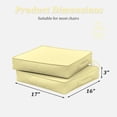 thumbnail image 6 of Pakunoda Outdoor Chair Cushions 17 X 16 X 3 Inch, 2-Piece Patio Seat Pad Cushions, Waterproof Outdoor Seat Cushions Square Corner with Handle and Ties, Light Yellow, 6 of 7