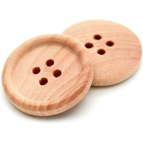 Wood Buttons 4 Holes Round Wooden Button for Garment Sewing DIY Crafts B08 (13mm, Lt.Brown 12pcs)