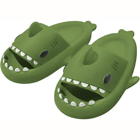 

DeRong Shark Slides for Women Men Cute 4cm Thick Sole Comfort Non-Slip Quick Drying Shark Sandals Beach Shoes Indoor Outdoor Shark Shoes